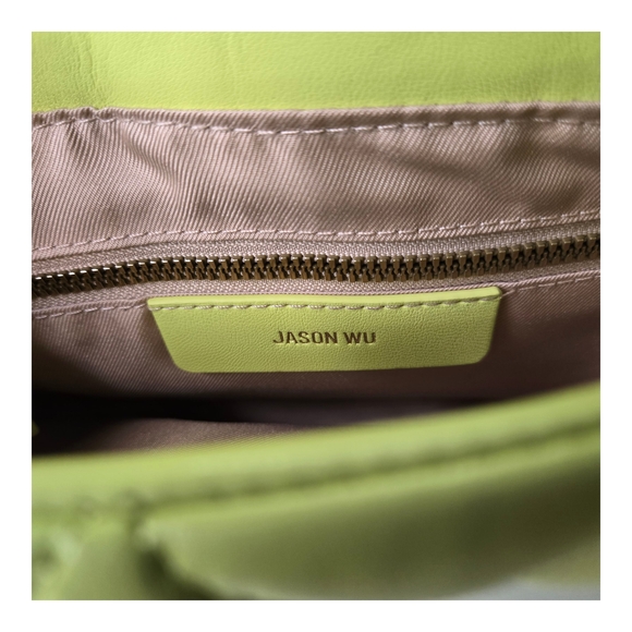 JASON WU Quilted Lime Green Bag With Thick Gold Chain Handle- NWOT - Picture 6 of 12